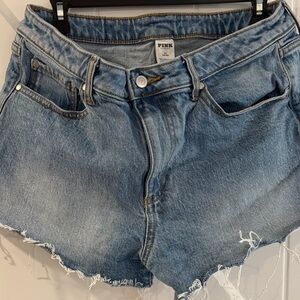 PINK Victoria's Secret Light Blue Distressed Denim Shorts